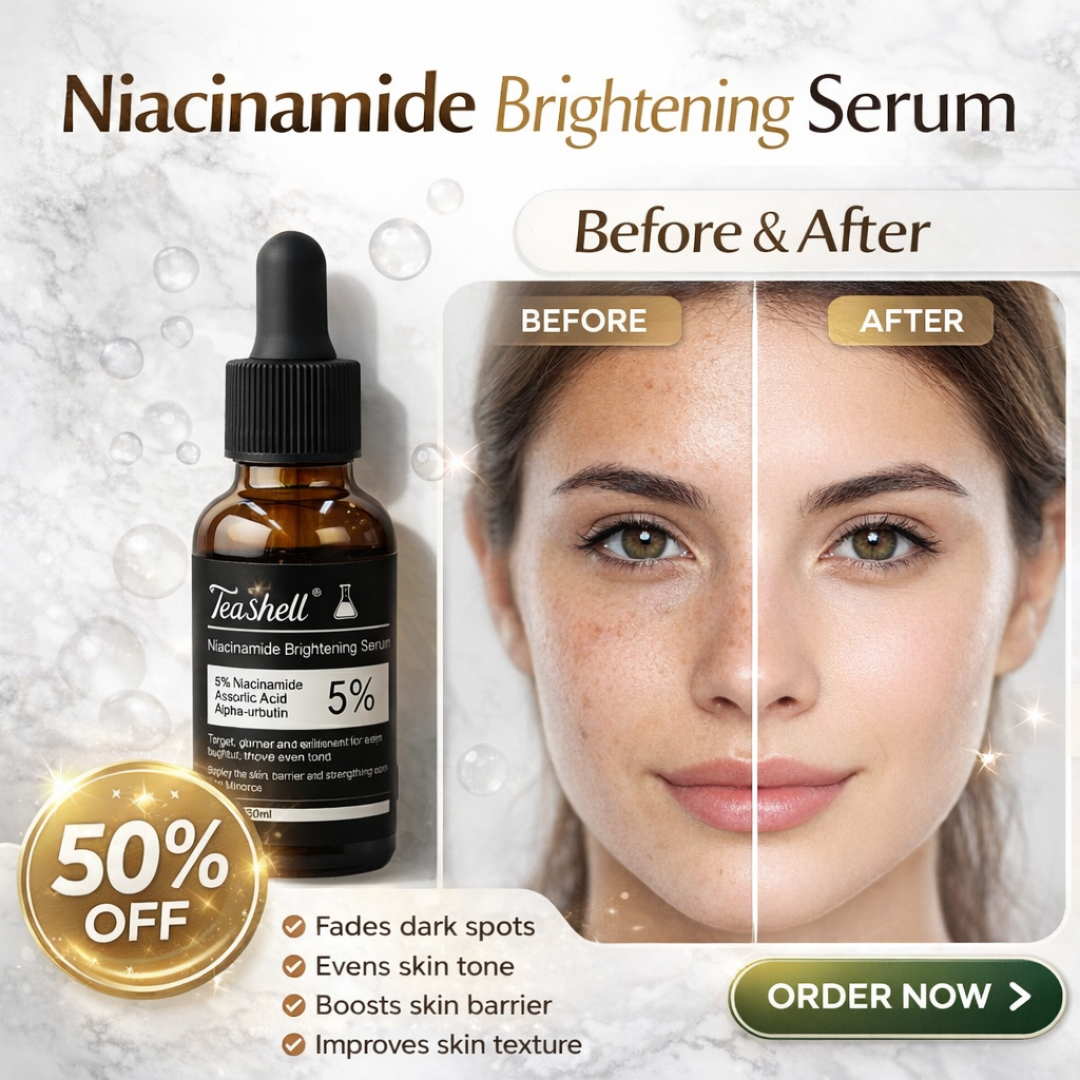Teashell Niacinamide Brightening Serum |BUY ONE GET ONE FREE/ Fades Dark Spots, Evens Skin Tone & Boosts Glow